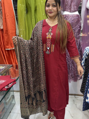 Red Kurta Set