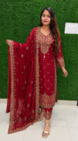 Festive Wear Red Kurta Set